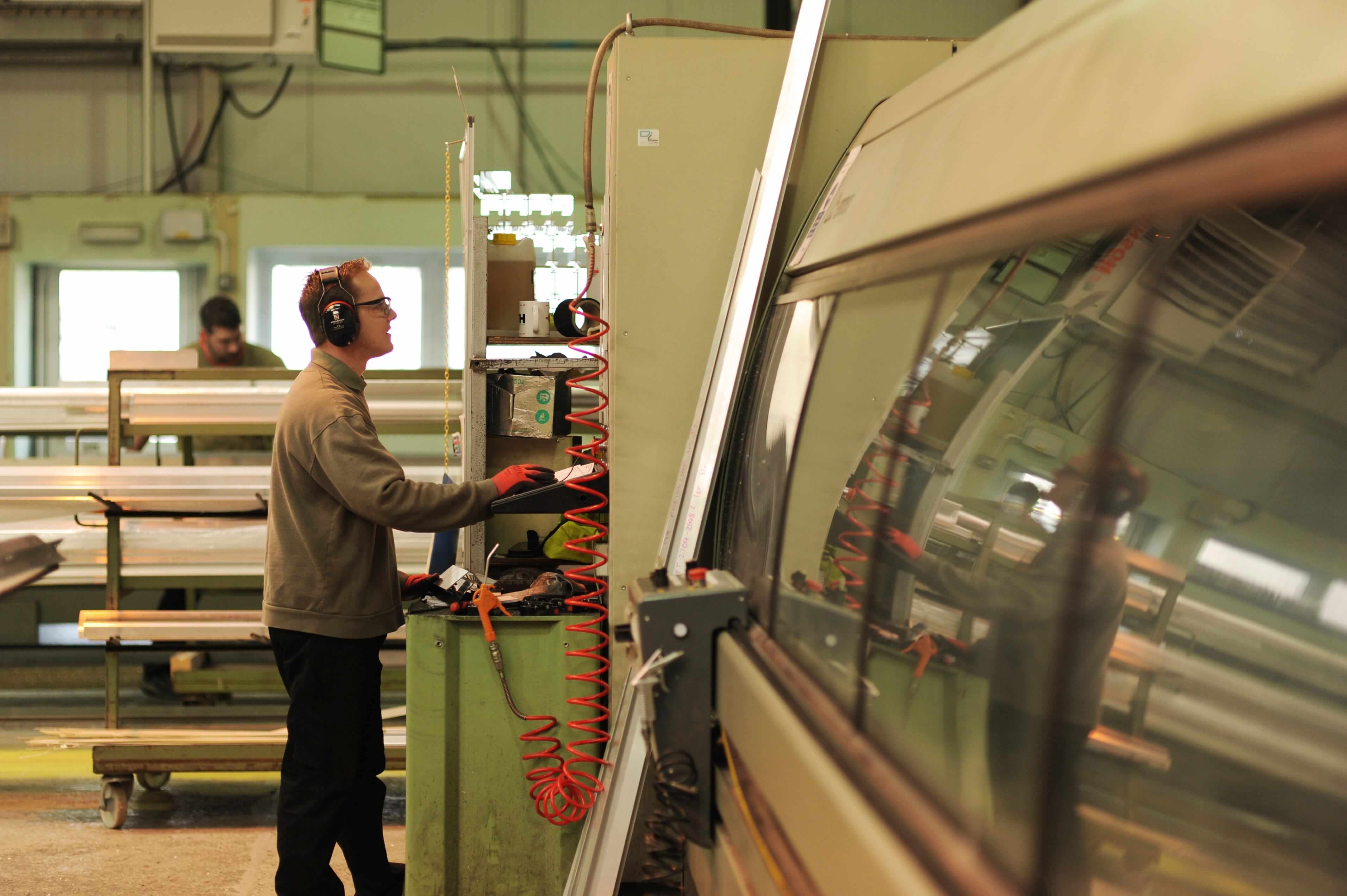 Alitex greenhouse being CNC machined Alitex greenhouse being CNC machined