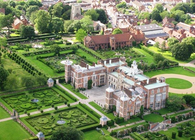 Hatfield House aerial shot