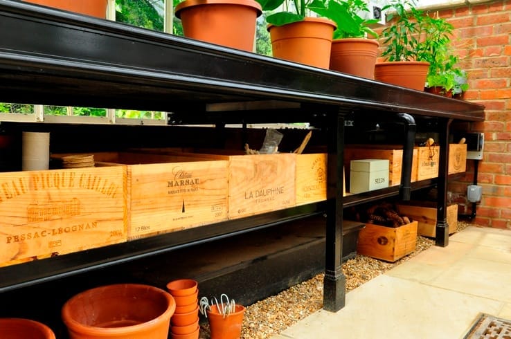 Greenhouse benching in black