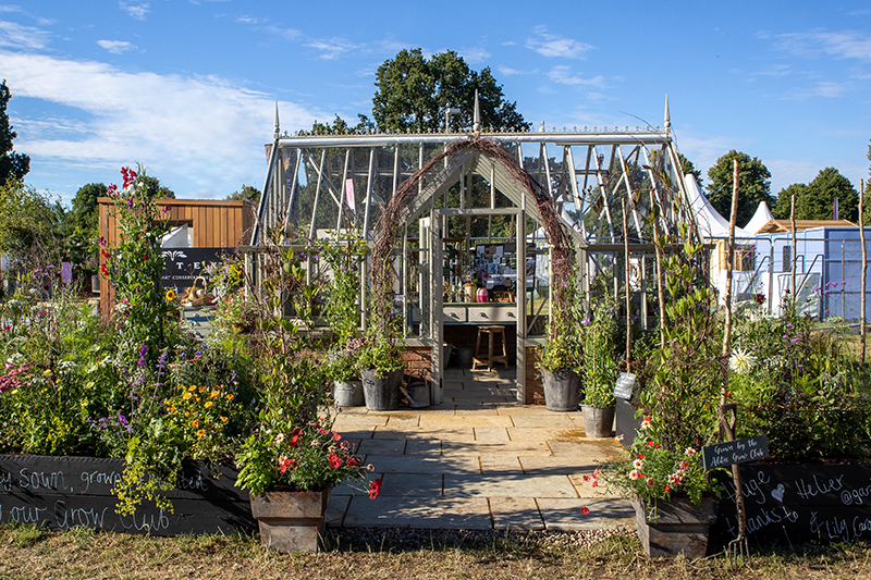 Alitex Tatton greenhouse on the stand at Hampton Court Garden Festival 2022