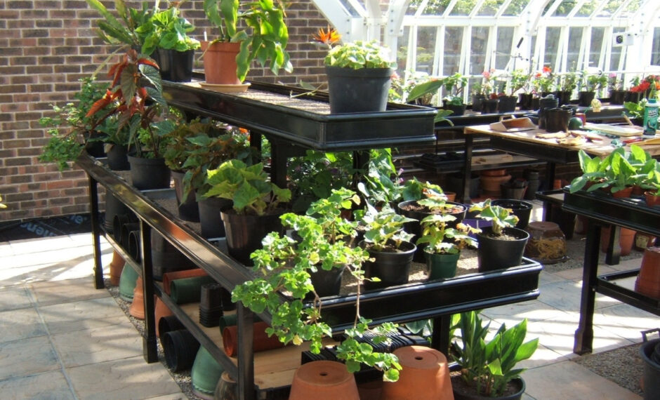 Tiered greenhouse benching
