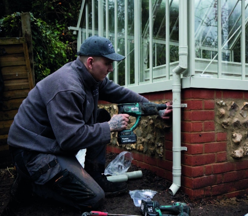 Repairs on greenhouse