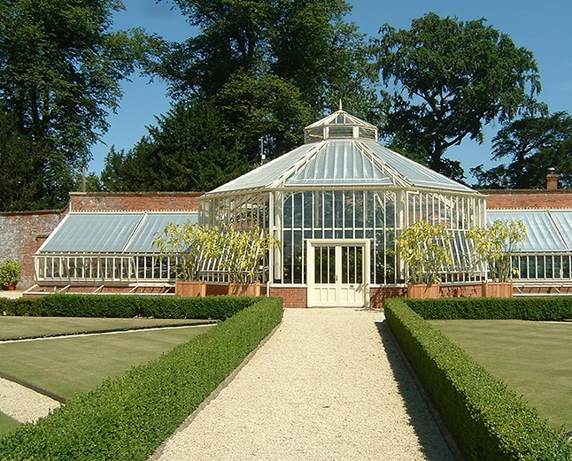 Glasshouse with large Hexagonal lobby