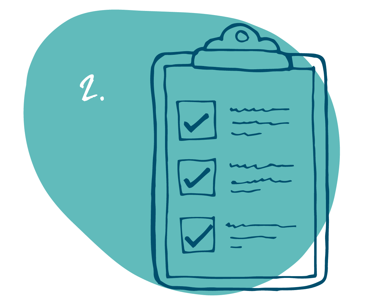 Checklist icon with blue blob design