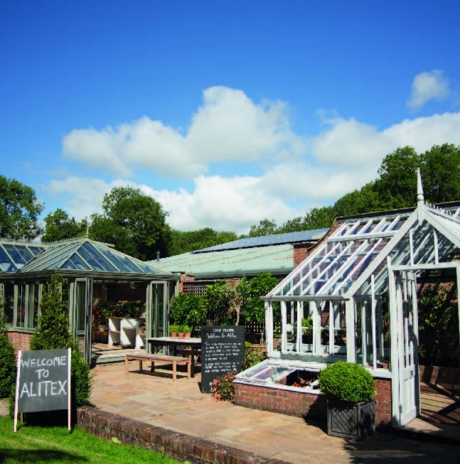 Victorian lean-to greenhouse and conservatory at Torberry Farm, the home of Alitex