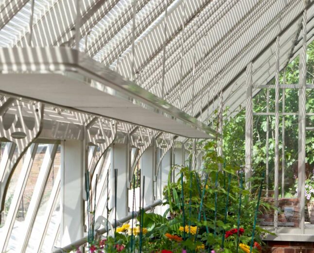 Messenger glazing system in victorian glasshouse