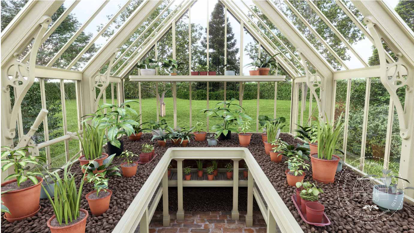 Hidcote Alitex Greenhouse Plantsman Internal layout