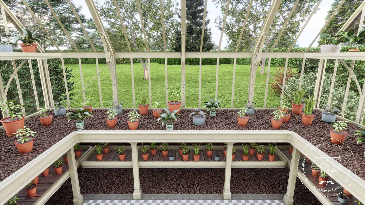 Mottisfont Alitex Greenhouse Plantsman internal layout