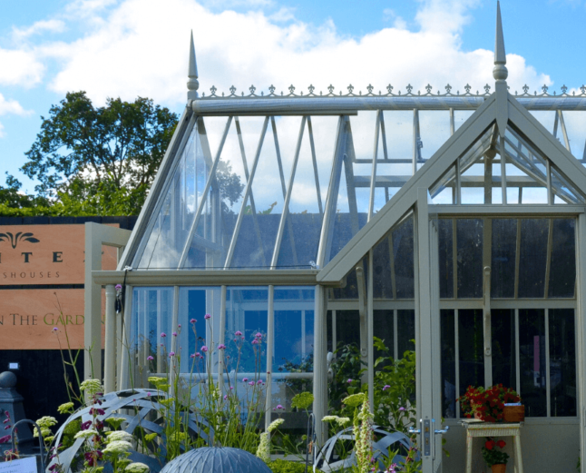 Outside display of greenhouse at Hampton Show