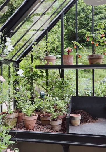 Alitex black greenhouse benching and shelving